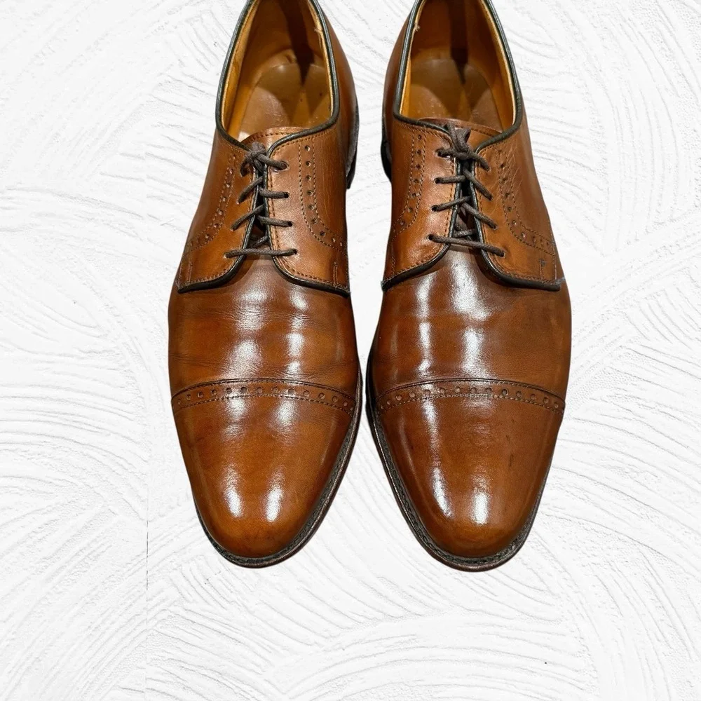 Allen Edmonds Clifton Leather Cap Toe Dress Shoes Derby 12B Walnut